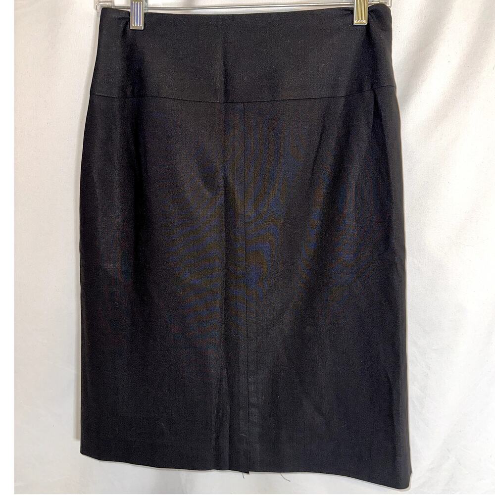 Banana Republic Black Pencil Midi Skirt Sz 4 Stretch Lightweight Italian Fabric